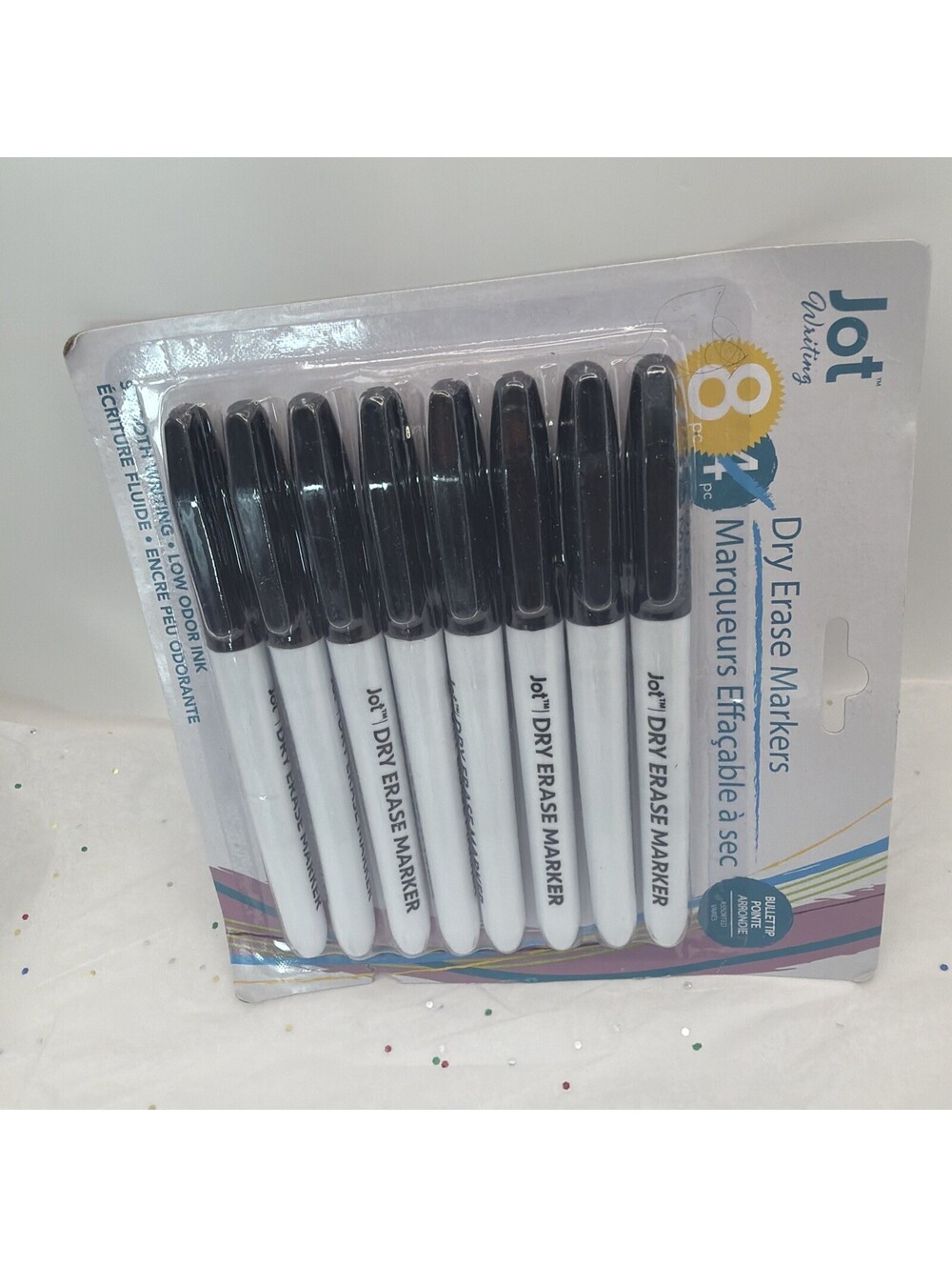 Jot Dry Erase Markers Black Chisel Tip 8 pk Brand New Dry Erase Markers
